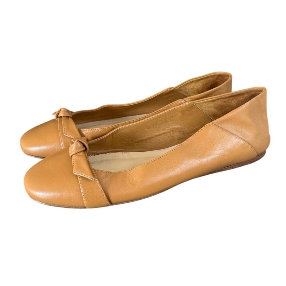 Alexandre Birman Clarita Collapsible Leather Flat Butterscotch Tan Size 39 US 9